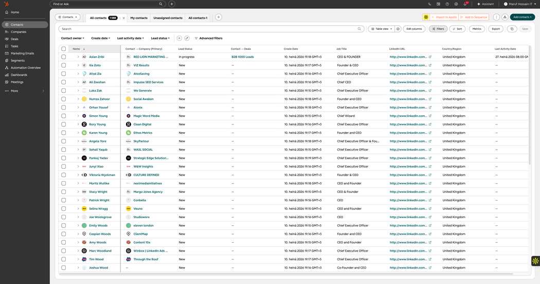Company record associations